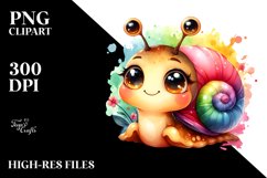 Colorful Baby Snail Smiling Watercolor Product Image 3