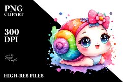 Colorful Baby Snail Smiling Watercolor Product Image 3