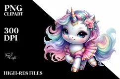 colorful Baby Unicorn in Minuet Dancer Attire Product Image 1