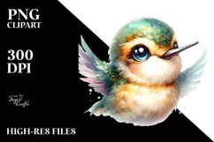 Cute Baby Hummingbird PNG Product Image 2