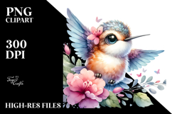 Cute Baby Hummingbird PNG Product Image 2