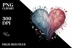 Heart Washed Watercolor Style PNG Product Image 2