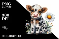 Colorful Baby Highland Cow Clipart Product Image 3