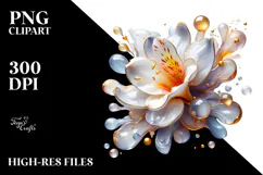Abstract -Like Freesia with Golden Insertions PNG Product Image 2