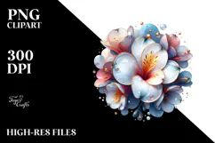 Abstract -Like Freesia with Golden Insertions PNG Product Image 2