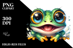 Cute Baby Frog with Goofy Smile PNG Product Image 2