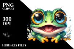 Cute Baby Frog with Goofy Smile PNG Product Image 2