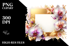 Vibrant Abstract Frame with Orchid Foil Product Image 2