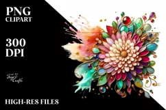 Watercolor Luxury Flower Splash Clipart Product Image 1