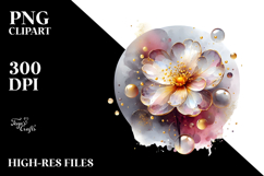y Golden Watercolor Primrose PNG Product Image 2
