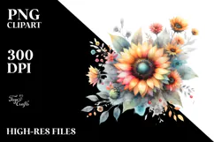 Colorful Sunflower, PNG Product Image 2