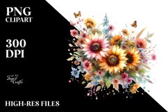 Colorful Sunflower, PNG Product Image 1