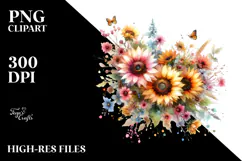 Colorful Sunflower, PNG Product Image 2