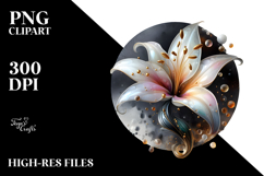 Abstract Lily, Watercolor PNG Product Image 2
