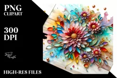 Watercolor Luxury Flower Splash Clipart Product Image 1