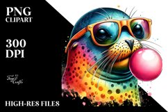 Quirky Colorful Seal Sunglasses Blowing Gum Product Image 1