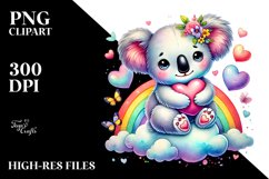 Colorful Adorned Koala on Cloud PNG Product Image 2