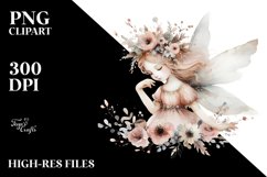 a Washed Watercolor Whimsical Fairy, White Background Product Image 3