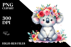 Cartoon Koala with Colorful Flower Crown Product Image 2