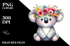 Cartoon Koala with Colorful Flower Crown Product Image 2