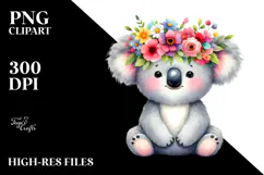 Cartoon Koala with Colorful Flower Crown Product Image 2