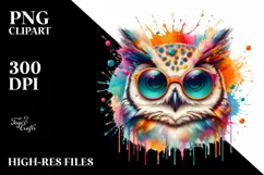 Quirky Colorful Owl Sunglasses Vibrant Paint Splashes Product Image 3