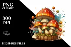 Detailed Wooden Mushroom PNG Product Image 1