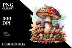 Detailed Wooden Mushroom PNG Product Image 1