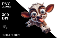 Baby Calf with Comically Large Udder PNG Product Image 2