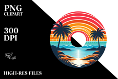 Retro Tropical Rainbow Sunset, 20 oz Tumbler Product Image 2