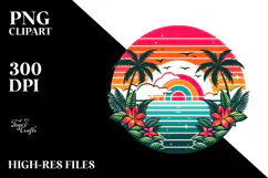 Tropical Rainbow Sunset, 20 oz Tumbler PNG Product Image 2