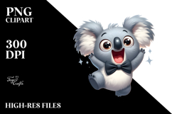 Playful Koala with Bow Tie, PNG Product Image 2