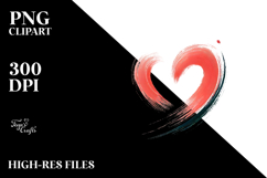 Simple Paintbrush Style Heart, PNG Product Image 2