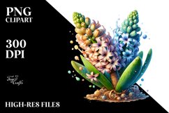 Detailed Hyacinth Stained Sublimation Clipart Product Image 1