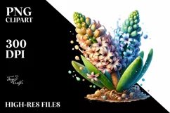 Detailed Hyacinth Stained Sublimation Clipart Product Image 1