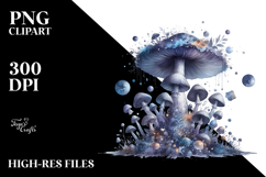 Mystical Celestial Mushroom, PNG Design Product Image 2