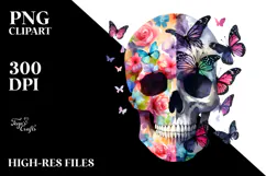 Colorful Skull Painting PNG Product Image 2