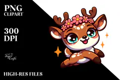 Sarcastic Deer with Flower Crown, High-Res PNG Product Image 2