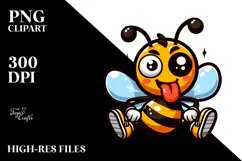 Silly Cartoon Bee with Winking Eye PNG Product Image 2
