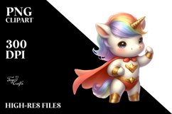 Cute Baby Unicorn Hero Majestic Airship Clipart Product Image 3