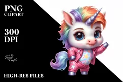 Baby Unicorn Posing as Johnny Bravo | Sublimation | Clipart Product Image 3