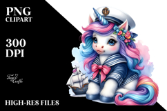 colorful Baby Unicorn in Sailor's Uniform Product Image 2