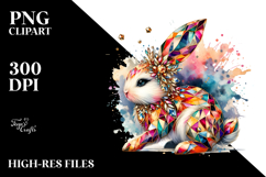 Colorful Bunny made of Diamonds PNG Product Image 2