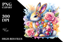 Colorful Bunny made of Diamonds PNG Product Image 2