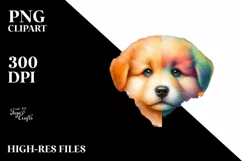 Vibrant Pastel Watercolor Puppy Flowers Product Image 3