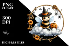 Watercolor Bee for Halloween, Transparent PNG Product Image 2
