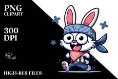 Bored Bunny with Bandana, High-Res PNG Product Image 2