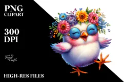 Vibrant Chicken in Watercolor, High-Res PNG Product Image 2