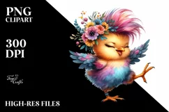 Baby Chicken with Cool Haircut PNG Product Image 1