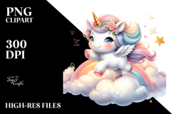 Cute Unicorn Dancing on a Starbeam Clipart Product Image 2